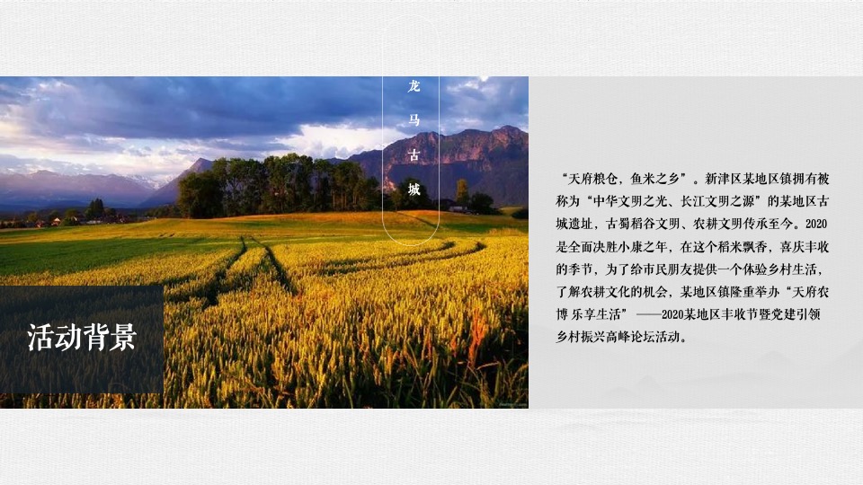 新津丰收节暨党建引领乡村振兴高峰论坛全案策划