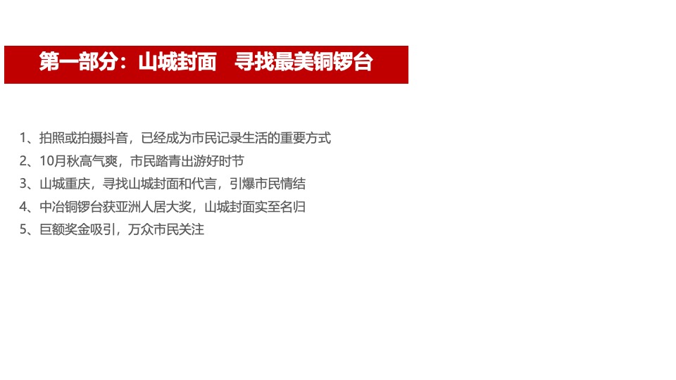 中冶·铜锣台10月网络营销策划案 #微信# #抖音# #网推#