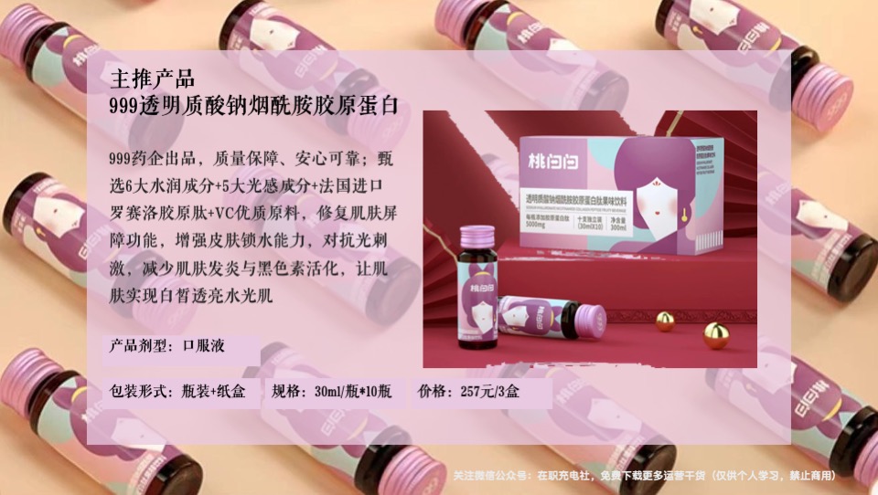 医药品牌胶原蛋白饮产品小红书种草创意方案