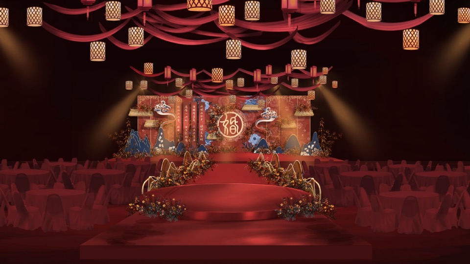 《连枝共冢》红蓝色新中式婚礼策划案