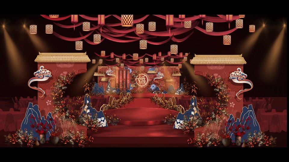 《连枝共冢》红蓝色新中式婚礼策划案