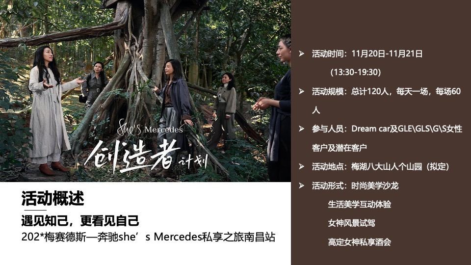 汽车品牌女神私享之旅（遇见知己·更看见自己主题）活动策划方案