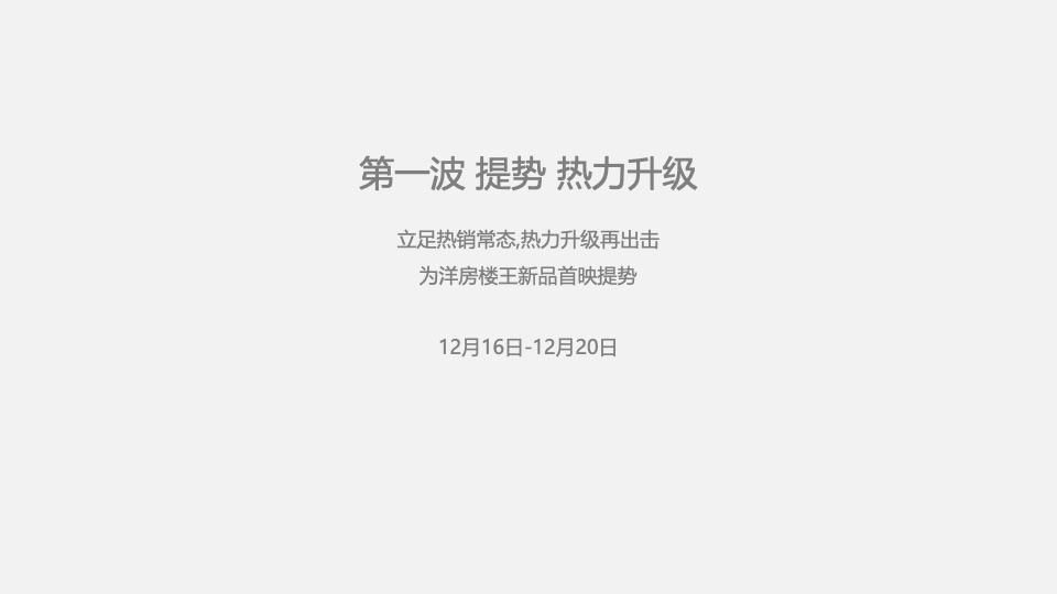 春晖花园12月推广策划案 #洋房# #楼王# #开盘前#