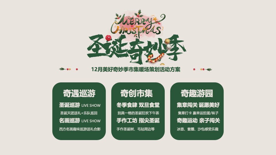 商场地产12月美好奇妙季市集系列（圣诞奇妙季主题）活动策划方案