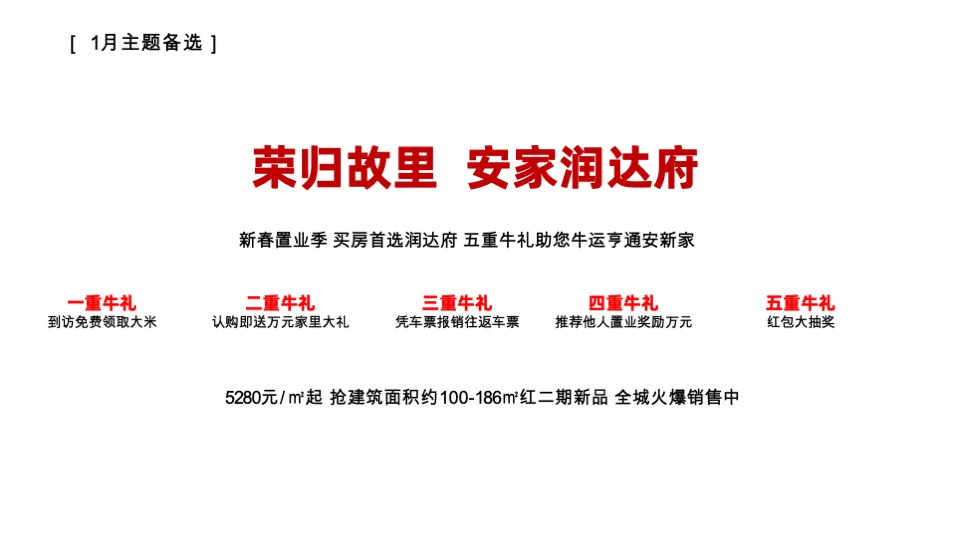 润达府1月推广策划案 #新春置业# #返乡置业#