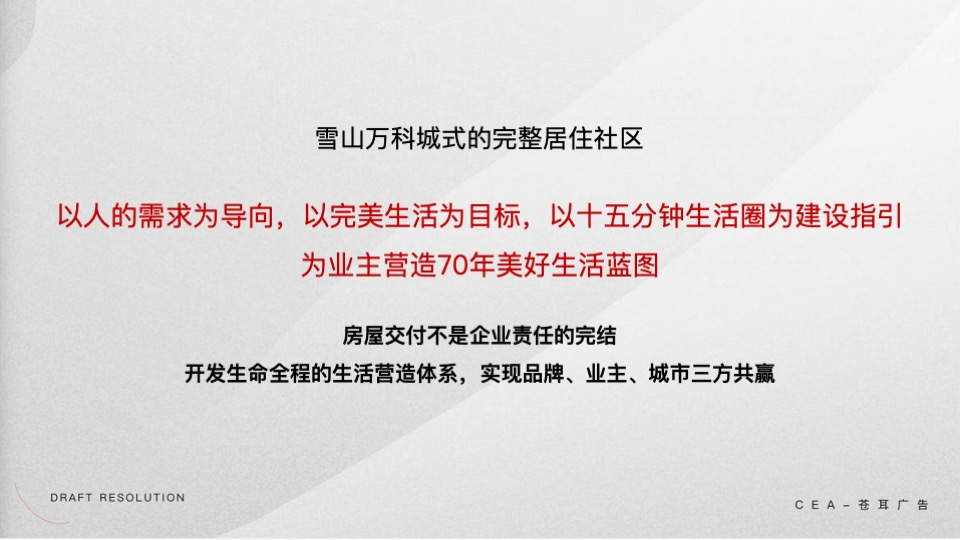 雪山万科城年度推广策划案