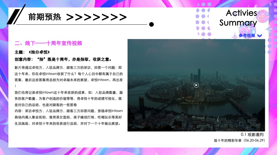 商业广场十周年庆典系列（拾再精彩主题）活动策划方案