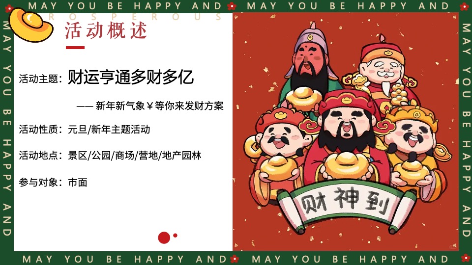 商场地产景区龙年新春发财市集（财运亨通·多财多亿主题）活动策划方案
