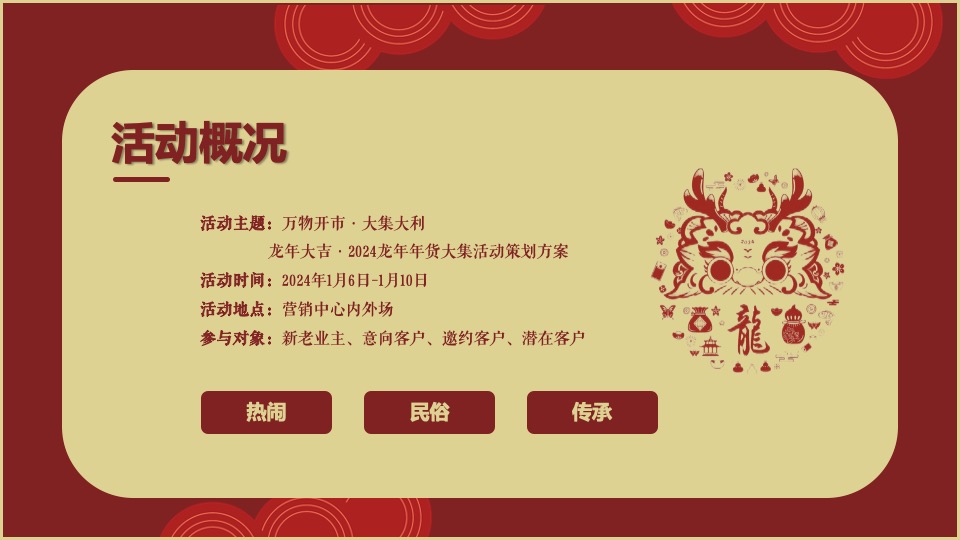 商业地产龙年新春年货大集（万物开市·大集大利主题）活动策划方案