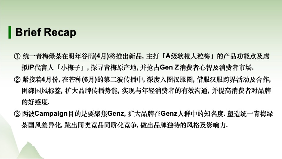统一青梅绿茶国风营销传播整合方案