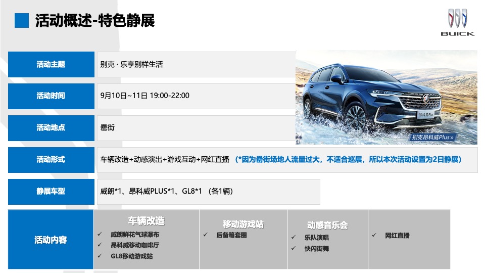 乐享别样生活——别克汽车城市巡展合肥站活动执行方案