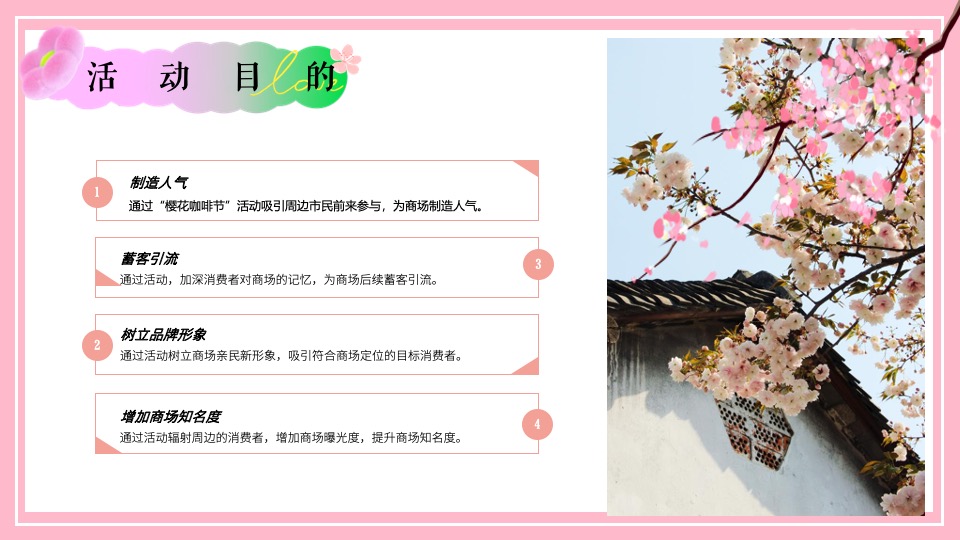 商业广场四月春季樱花咖啡市集（花开这里·樱为有你主题）活动策划方案