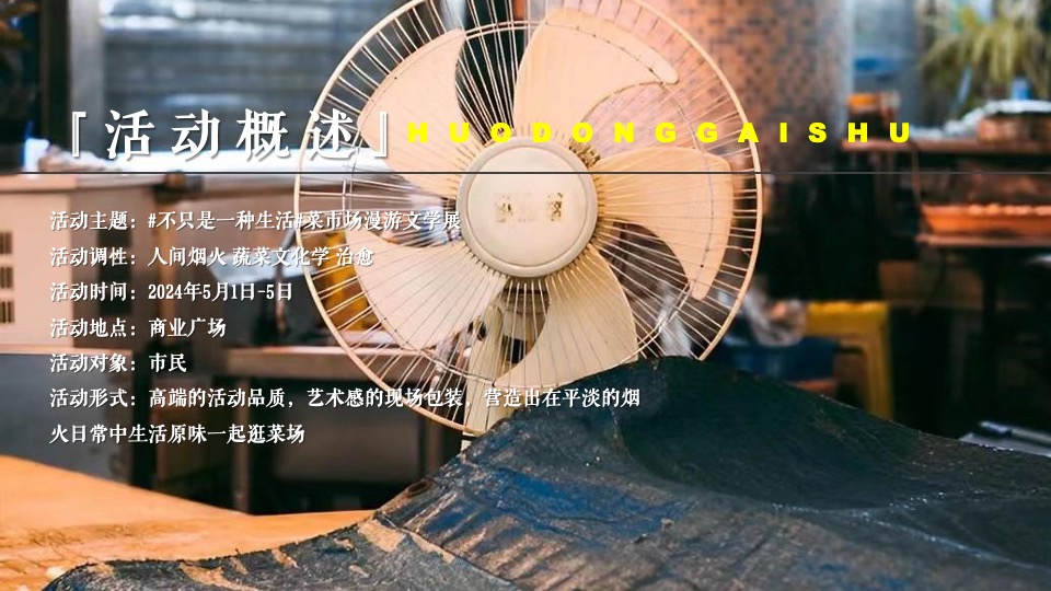 商业广场五一菜市场漫游文学展（不只是一种生活主题）活动策划方案