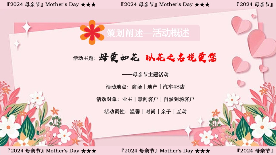 商场地产母亲节游园系列（以花之名说爱您主题）活动策划方案