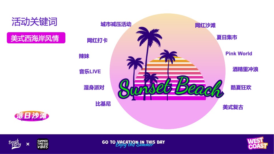 夏季美式西海岸主题落日沙滩音乐节活动策划方案