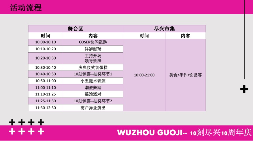商业广场10周年庆系列（10刻尽兴主题）策划活动方案