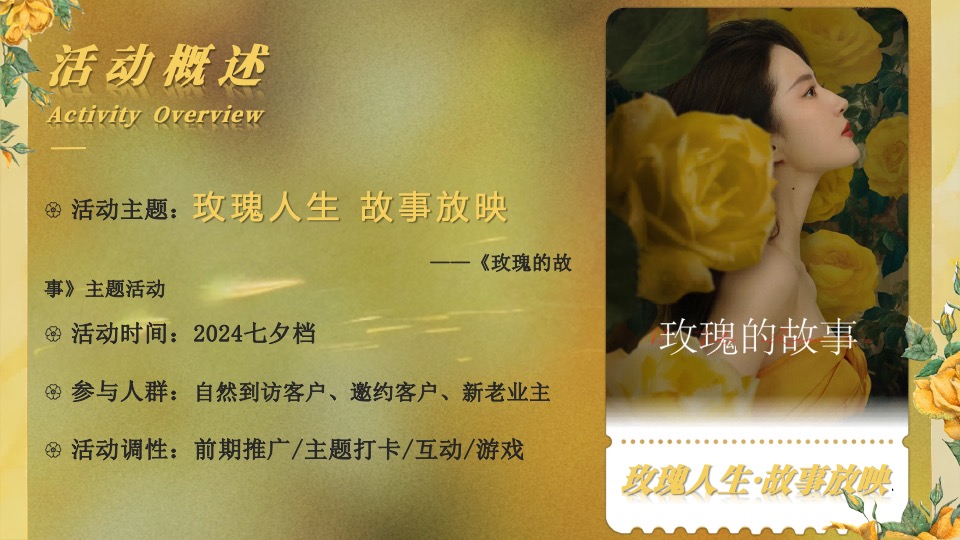 商场地产七夕情人节浪漫联谊（玫瑰人生·故事放映主题）活动策划方案
