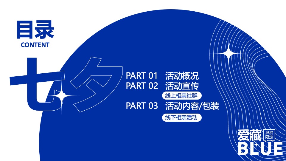 商场地产企业七夕相亲派对（爱藏BULE主题）活动策划方案