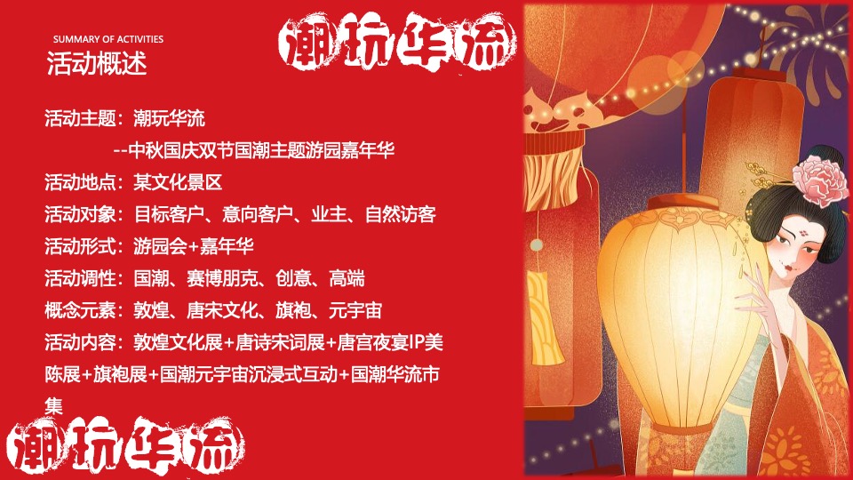文旅景区中秋国庆双节国潮主题游园嘉年华（潮玩华流主题）活动策划方案
