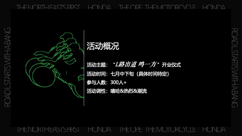 机车品牌开业典礼（L路出道·鸣一方主题）活动策划方案