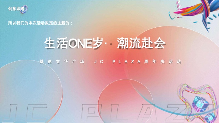 锦沧文华广场购物中心生活ONE岁·潮流赴会JC PLAZA周年庆落日市集活动方案