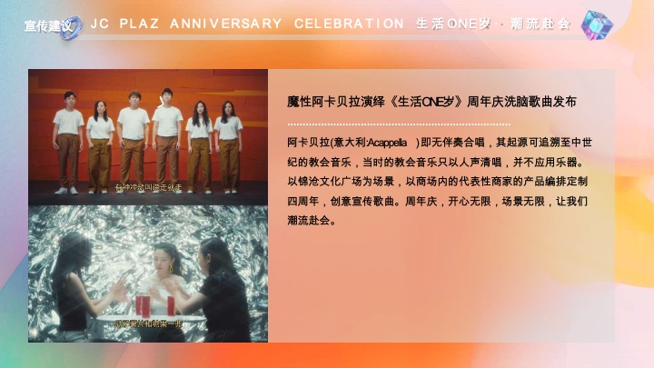 锦沧文华广场购物中心生活ONE岁·潮流赴会JC PLAZA周年庆落日市集活动方案