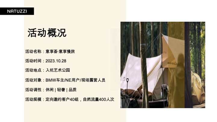 NATUZZI x 宝马「奢适慢生活」露营之旅活动招商方案