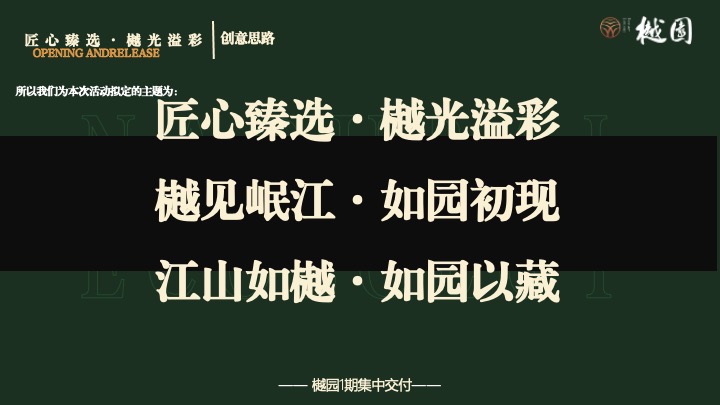 地产项目集中交付（匠心臻选·樾光溢彩主题）活动策划方案