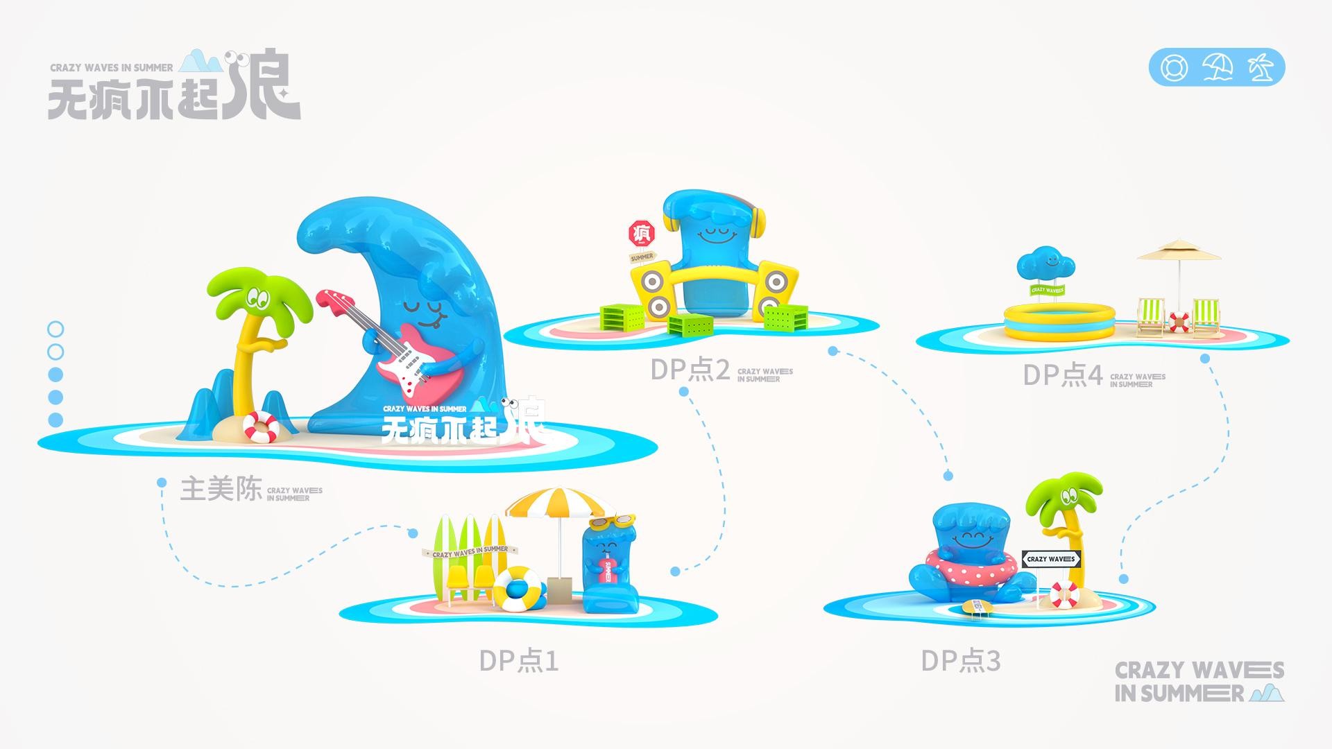 无疯不起浪夏季美陈包装设计方案