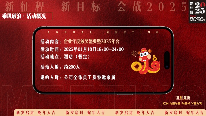 企业年度颁奖盛典暨蛇年年会（蛇转乾坤·战2025主题）活动策划方案