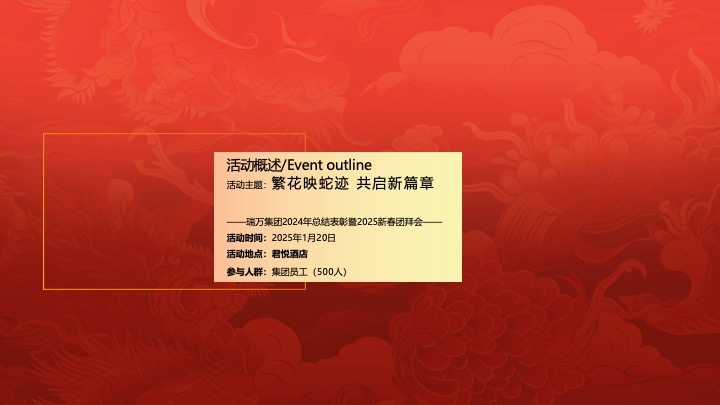 企业公司新春团拜会（繁花映蛇迹·共启新未来主题）活动策划方案