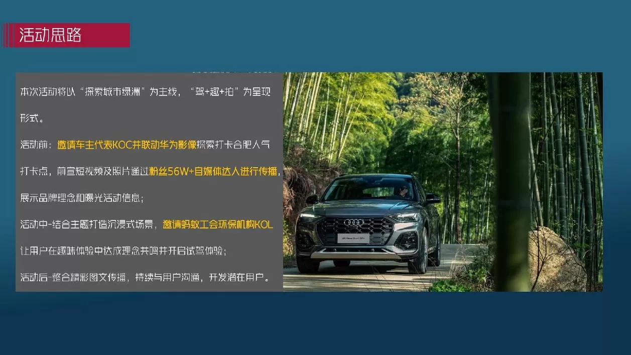 奥迪车主探索城市绿洲体验之旅活动策划方案