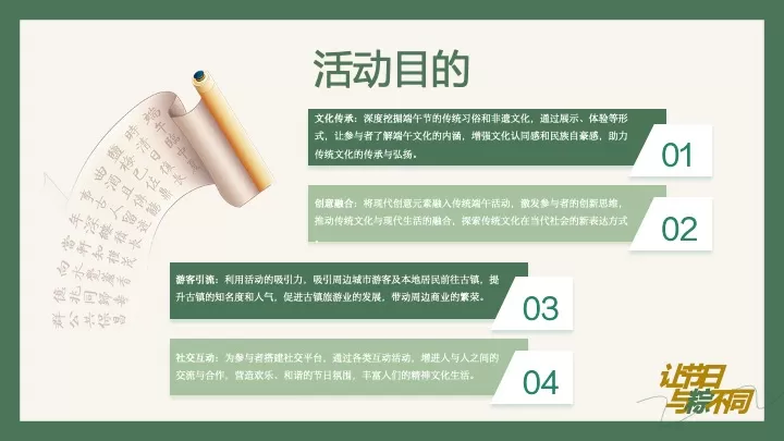 文旅古镇端午节非遗创意嘉年华（让生活与“粽”不同主题）活动策划方案