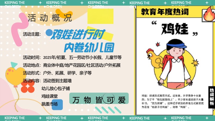 商场地产暑期儿童创意（鸡娃进行时·内卷幼儿园主题）活动策划方案