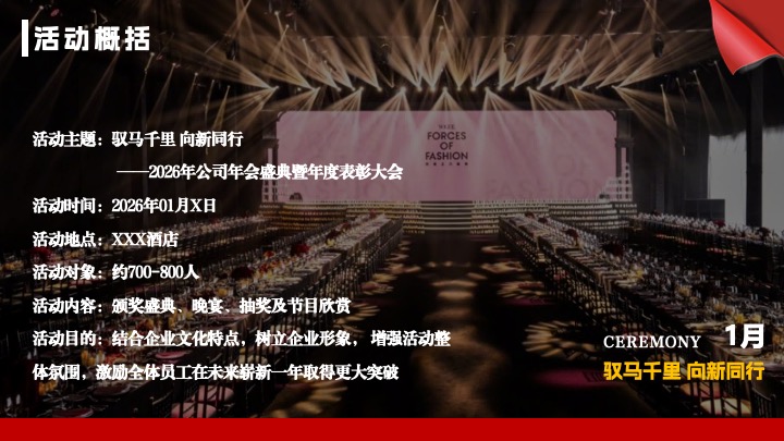 企业公司年会盛典暨表彰大会（驭马千里·向新同行主题）活动策划方案