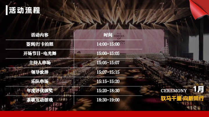 企业公司年会盛典暨表彰大会（驭马千里·向新同行主题）活动策划方案
